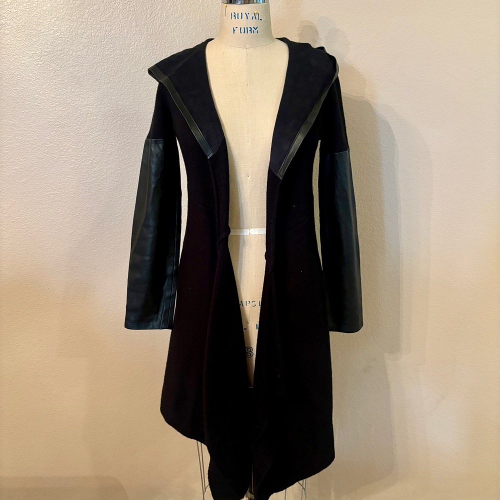 Blank NYC Leather Knit Cardigan